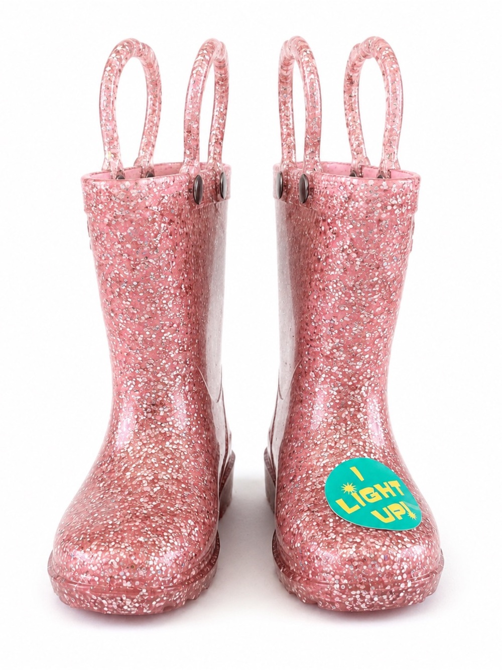 New NWT Western Chief Kids Pink Glitter Light-Up Rain Boots size 5